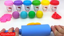 Learn Colors Hello Kitty Ice Cream Popsicles Molds with Dough and Surprise Toys Shopkins