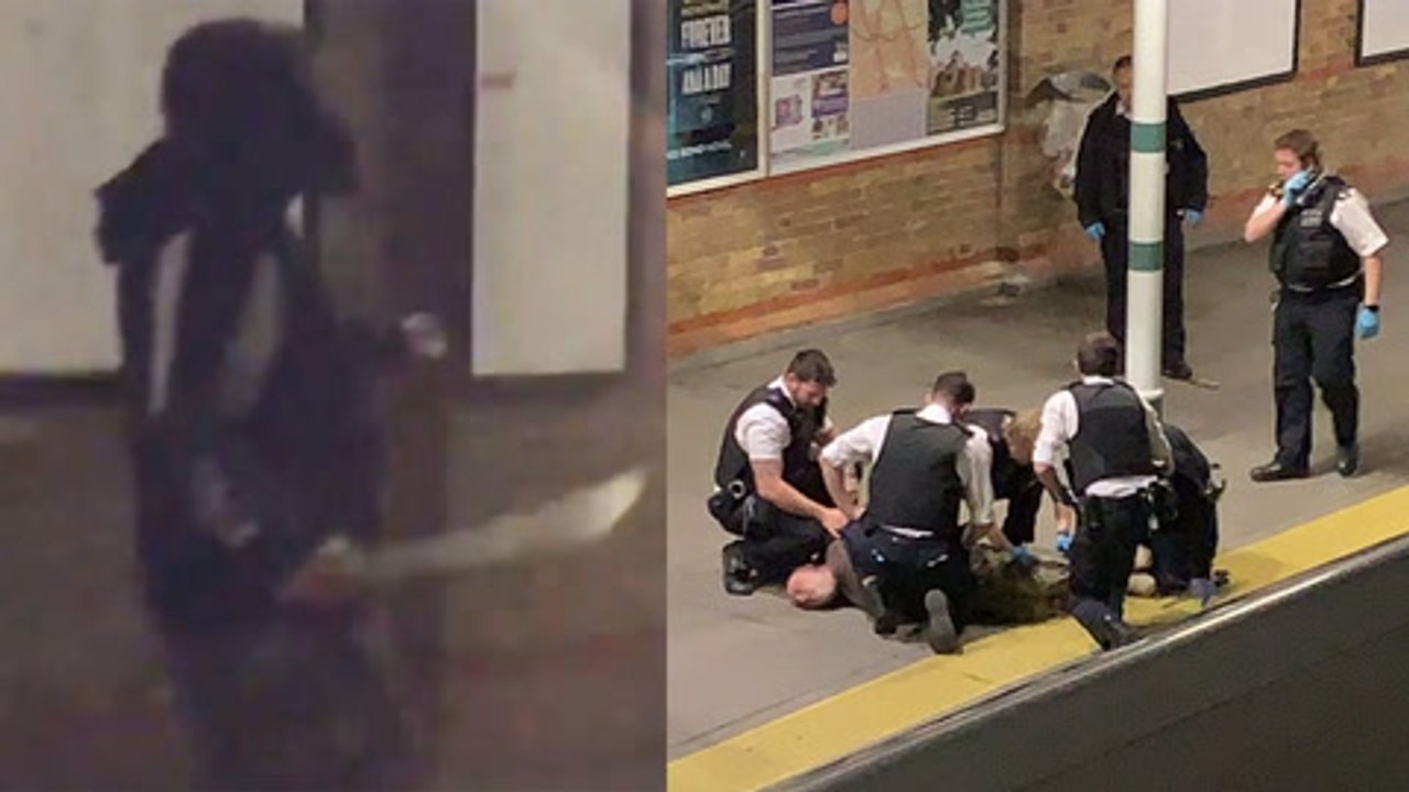 Man with massive machete gets tasered on London...
