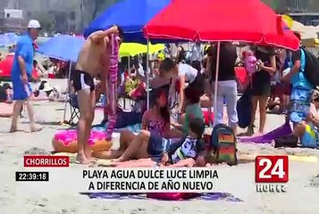 Bañistas disfrutan de playa Agua Dulce pese a no ser saludable