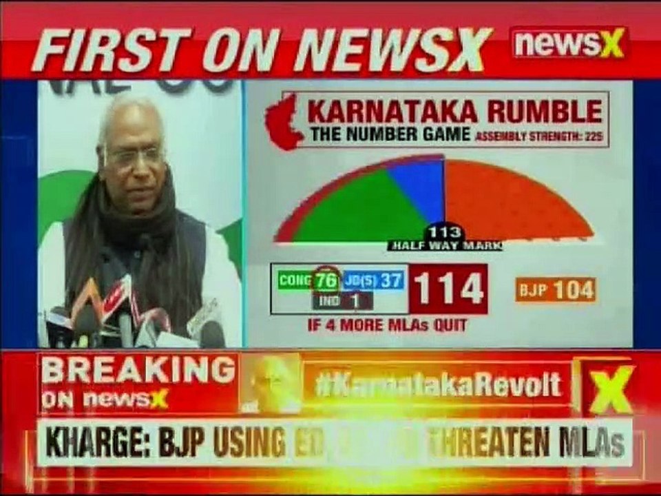 Mallikarjun Kharge on tussle in Karnataka: BJP trying to poach, using ED & CBI to threatens our MLAs