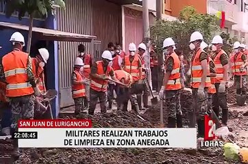SJL: militares realizaron trabajos de limpieza en zona anegada