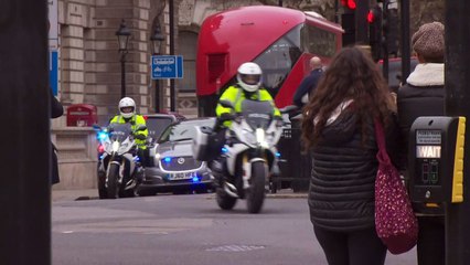 Theresa May arrives at the House of Commons