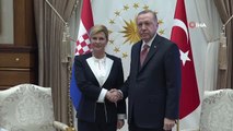 Cumhurbaşkanı Erdoğan, Hırvatistan Cumhurbaşkanı Kolinda Grabar-Kitaroviç ile Görüştü