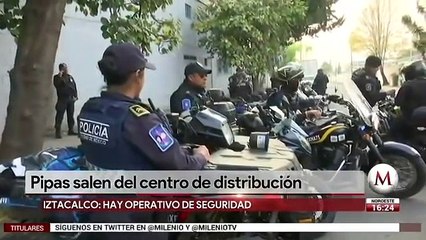 Pipas con gasolina salen del centro de distribución de Iztacalco