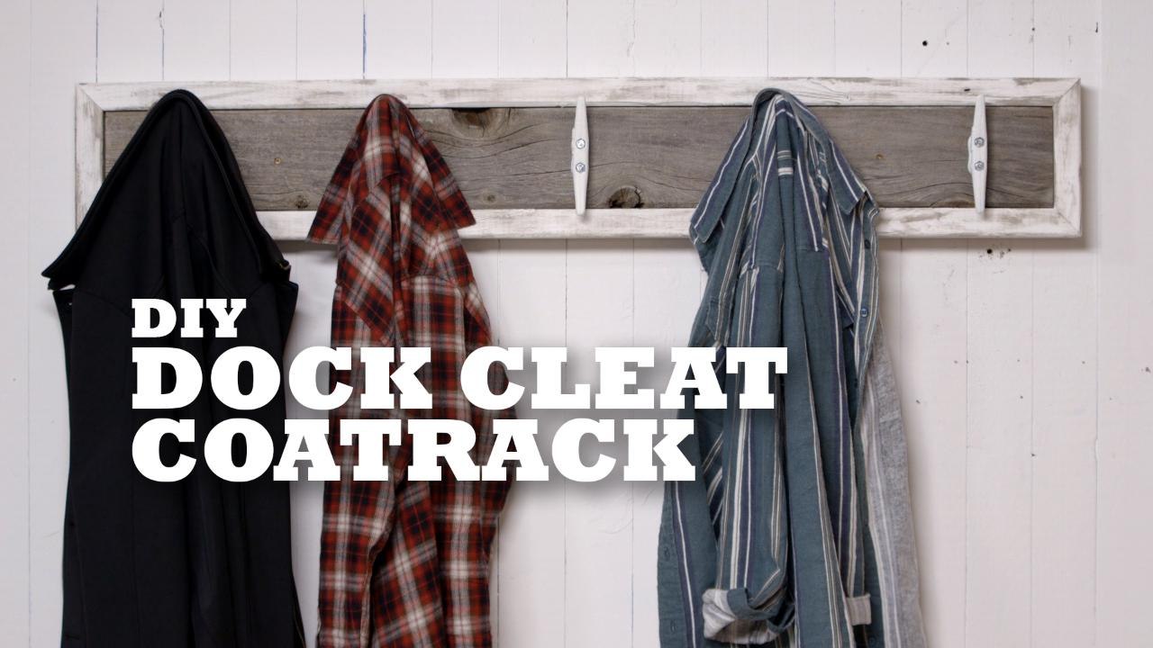 Give yourself extra hanging room with this rustic DIY dock cleat coat rack