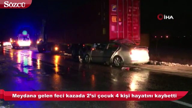 Buzlanan yolda feci kaza