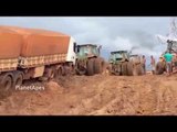 Huge Truck Heavy Loading Driving on Difficult Roads
