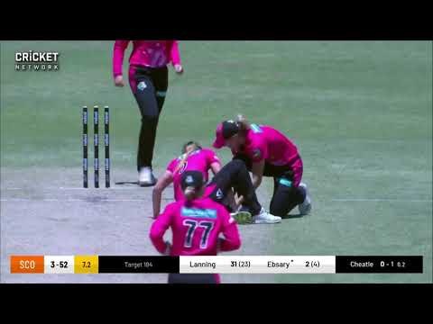 Ellyse Perry run out Sydney Sixers v Perth Scorchers
