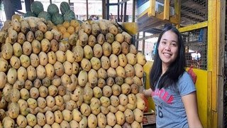 Selling & Peeling Mango Fruit On Local Market Philippines