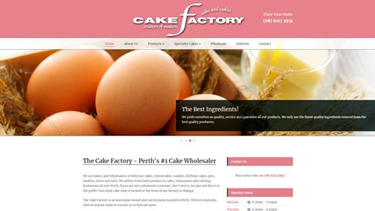 Website Preview - Cake Factory