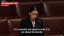 Alexandria Ocasio-Cortez Criticizes Donald Trump, Government Shutdown In First House Speech