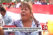 Colectivos realizan plantón frente a Palacio de Justicia a favor del juez Concepción Carhuancho