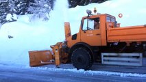 Akseki-Seydişehir yolunda karla mücadele çalışmalarına devam ediliyor