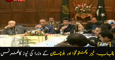 News conference of ministers of Punjab, Khyber Pakhtunkhwa and Balochistan