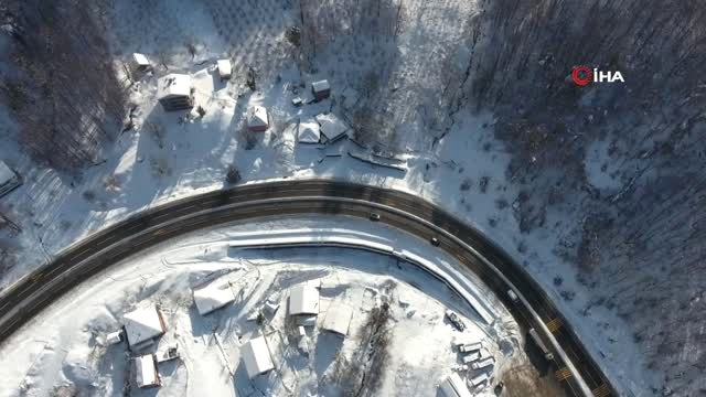 Bolu Dağı'nın Eşsiz Kar Manzarası Havadan Görüntülendi