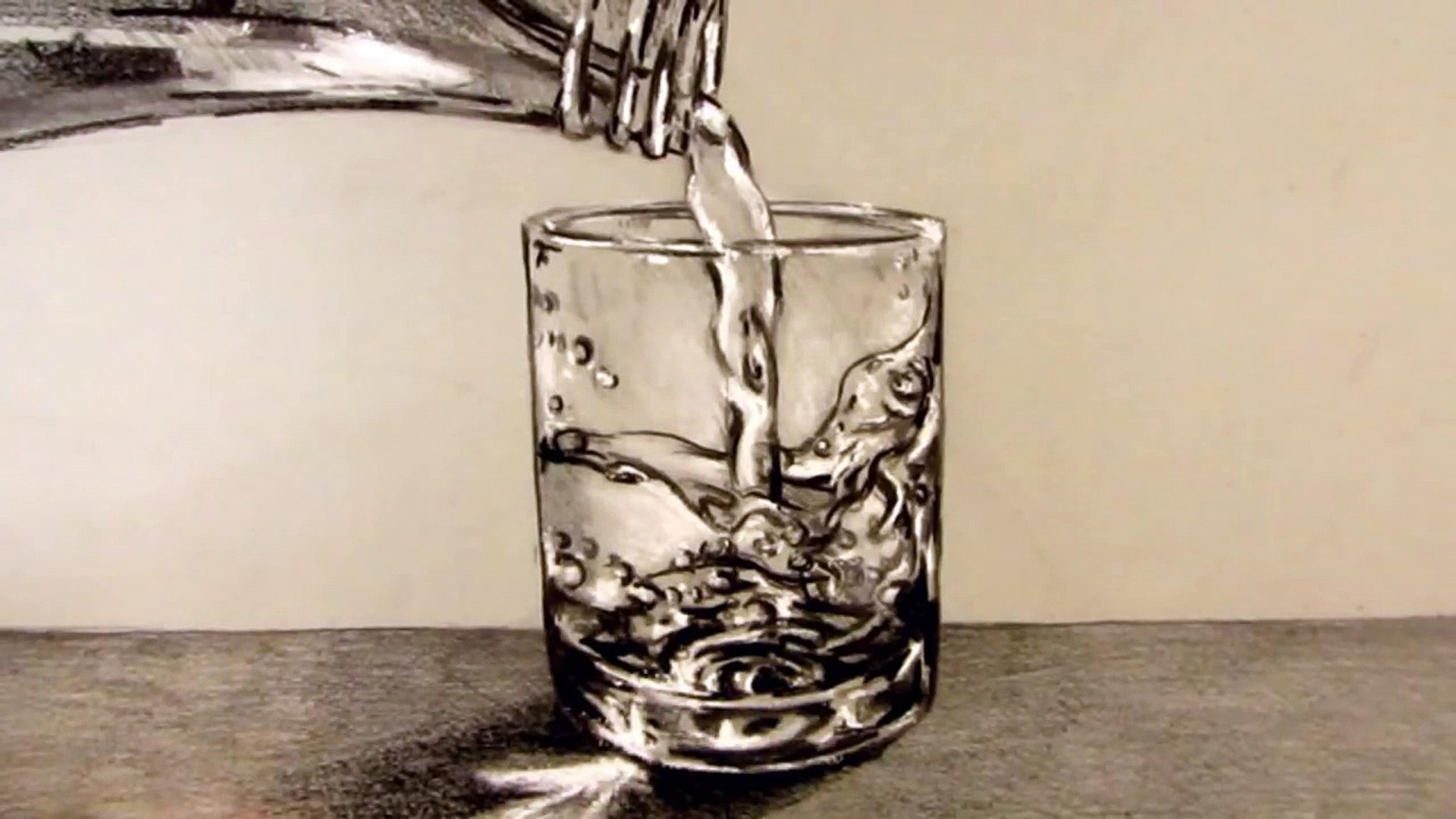 Comment dessiner un verre d'eau avec de l'eau qui s'y déverse