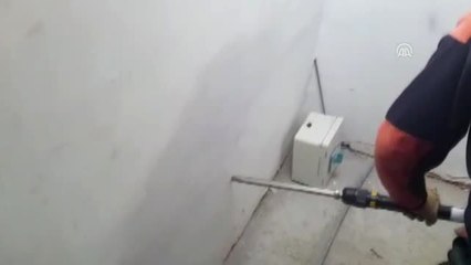 Duvarda Delik Açarak Mahsur Kalan Kediyi Kurtardılar