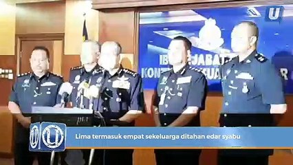Lima termasuk empat sekeluarga ditahan edar syabu