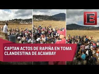 VIDEO: Saquean combustible en toma clandestina de Acambay
