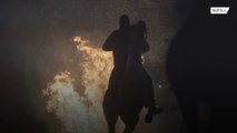 Spanish villagers HORSE around with bonfires in honour of St Anthony