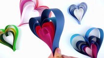 DIY: Easiest Paper Heart Ever! ❤ Valentine's Day Decoration - Instructions in English (BR)