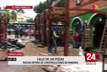 Download Video: Miraflores: retiran estructuras que invadían Calle de las Pizzas