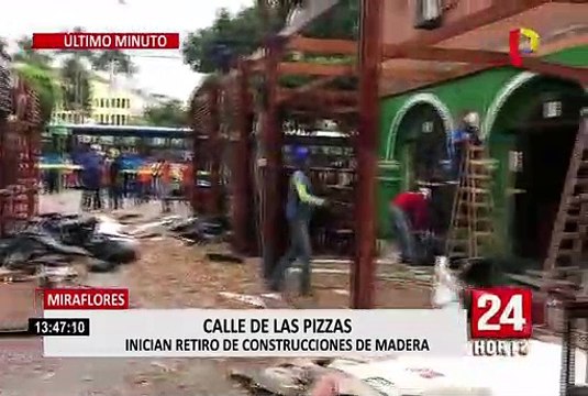 Miraflores: retiran estructuras que invadían Calle de las Pizzas