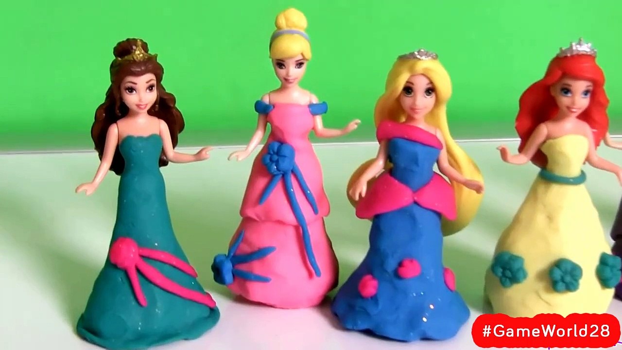 Barbie dolls dress up with Play Dough , Play Doh dress for Princess