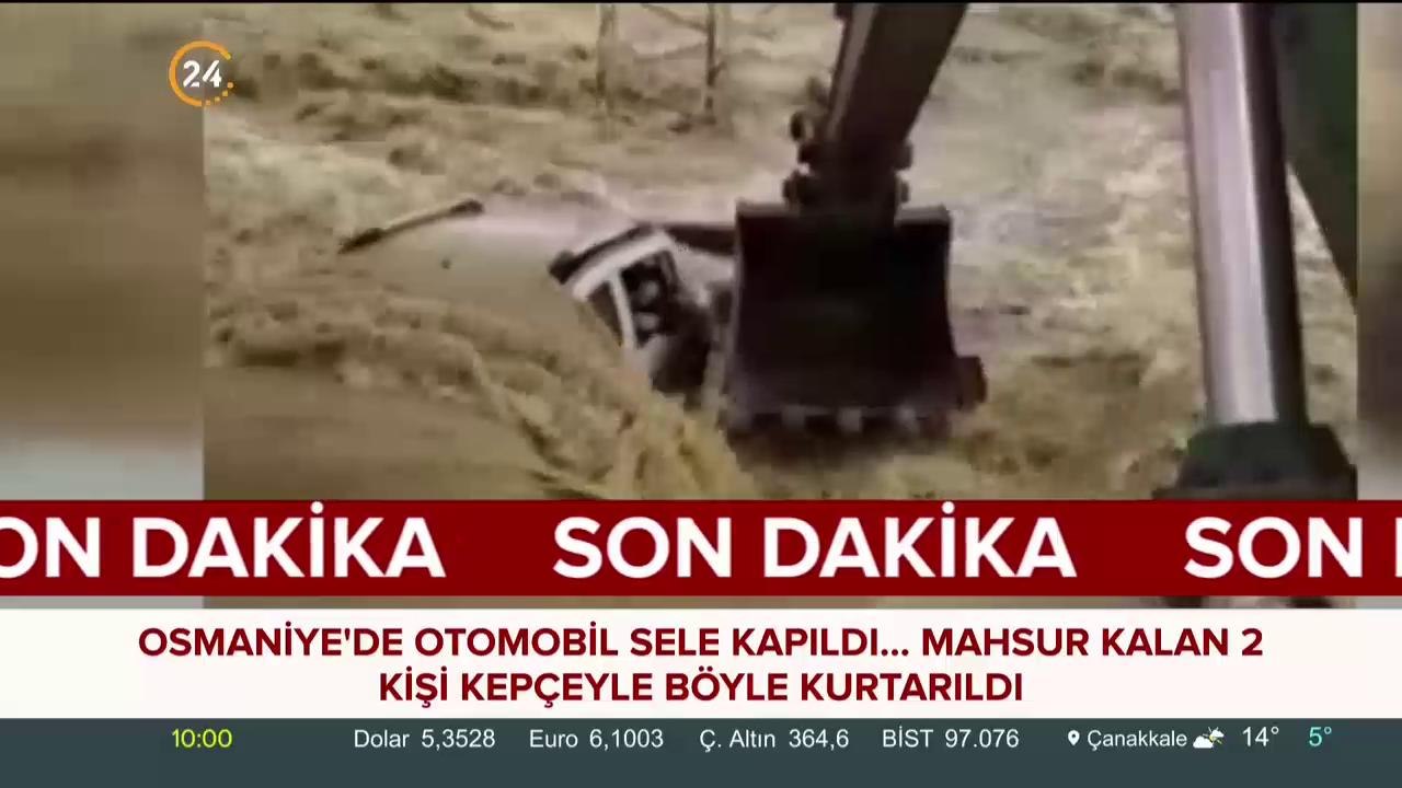 #SONDAKİKA Osmaniye'de otomobil sele kapıldı