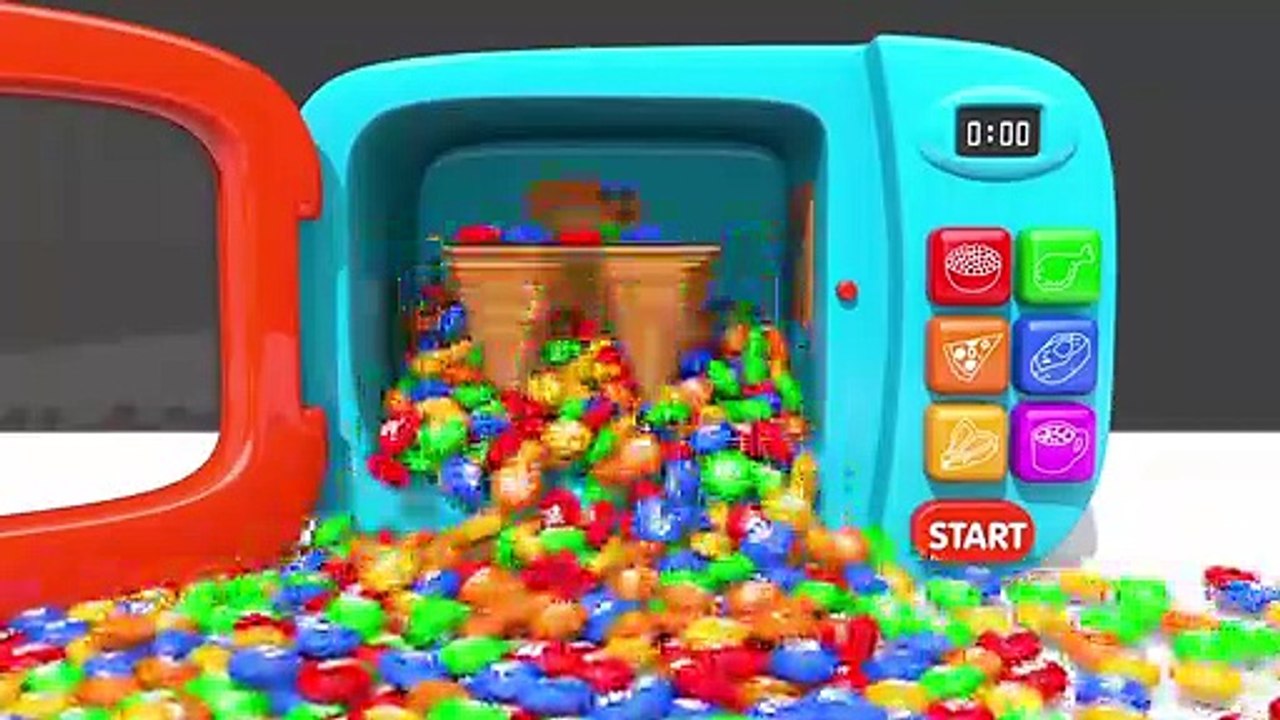 Learn Colors with Bunny Mold and Microwave Toy Animals Nursery Rhymes for Kids Children