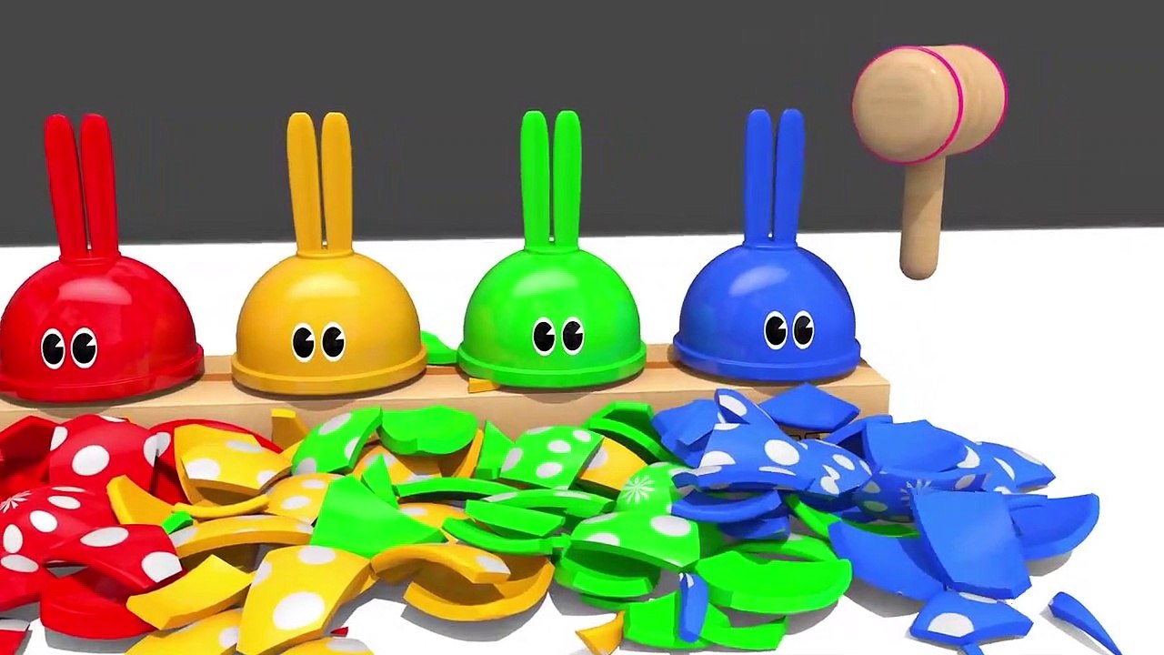Learn Colors with Baby Monkey Duck Water Slide Wheels On The Bus for Kids Children