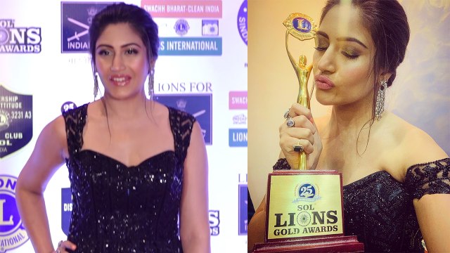 Surbhi Chandna looks Stylish in Black outfit at 25th Sol Lions Gold Awards 2019 | FilmiBeat