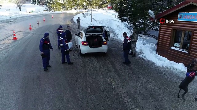 Jandarma Uludağ’da kuş uçurtmuyor...Asayiş uygulamaları havadan görüntülendi