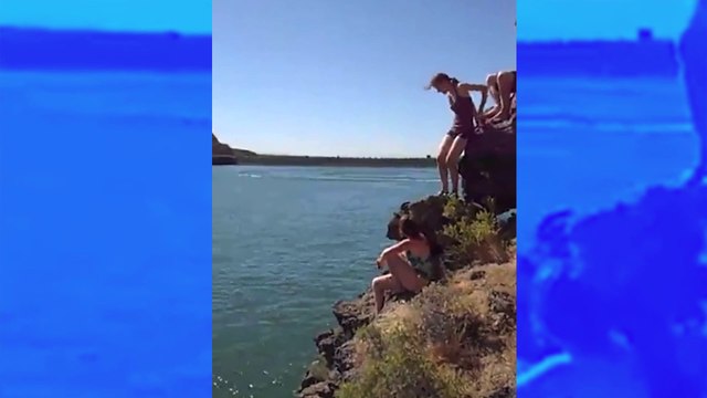 Grosse erreur : Une fille veut sauter d’une falaise puis change d’avis au dernier moment, mais il est trop tard