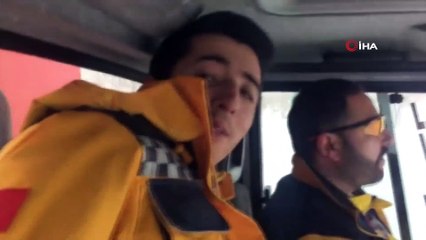 112 ekiplerinin karla imtihanı