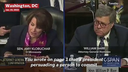 Télécharger la video: Attorney General Nominee Barr: Trump Would Be Guilty Of Obstructing Justice If He Told Cohen To Lie