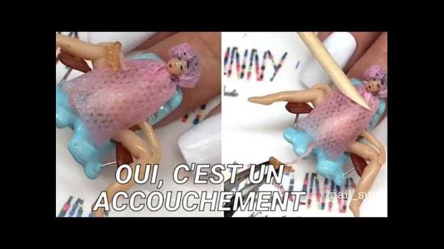 Cette manucure reproduit un accouchement dans les moindres détails