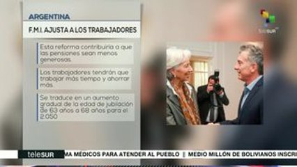 Argentina: FMI sugiere aumentar edad de jubilación