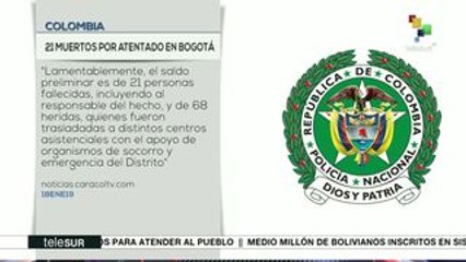 Al menos 21 muertos en atentado con carro bomba en Colombia