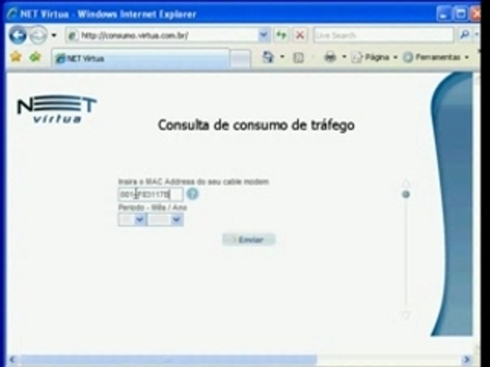 Consumo de Banda Larga no Virtua