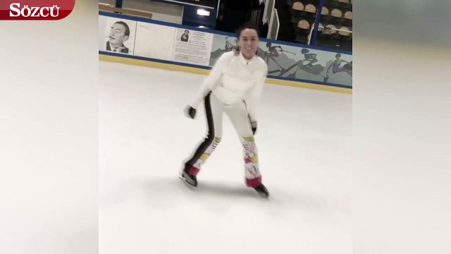 Belçim Bilgin, buz pateni yaptı