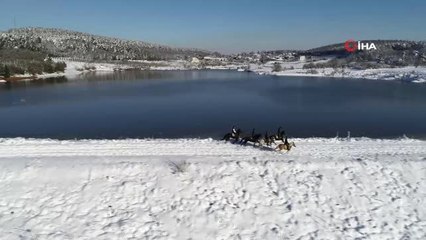 Karlar Altında Dörtnala Özgürlük Havadan Böyle Görüntülendi