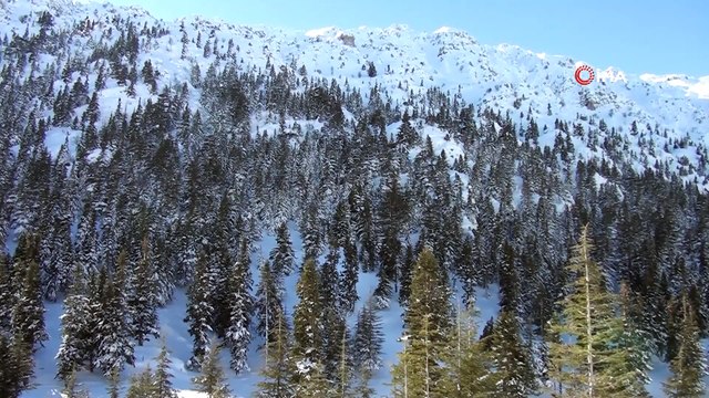 Beyaza Bürünen Akseki Toros Dağları Havadan Görüntülendi