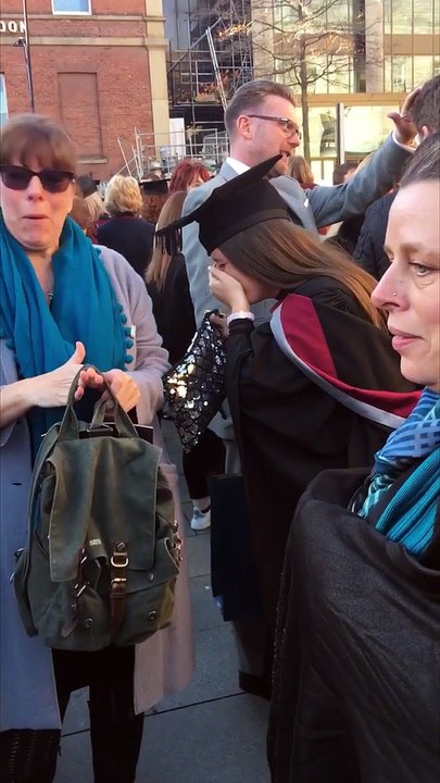Woman surprised at graduation with marriage proposal and a puppy!