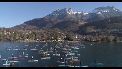 Lac d'Annecy : la Glagla Race 2019 vue du ciel