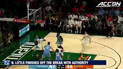 North Carolina's Nassir Little Thunders Down The Dunk vs. Miami