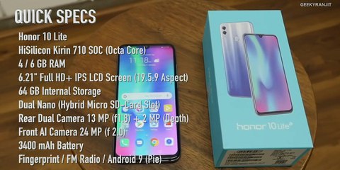 Honor 10 Lite with AI Camera Unboxing & Overview
