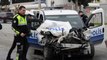 Denizli’de polis aracı ile çöp kamyonu çarpıştı 2 polis yaralandı