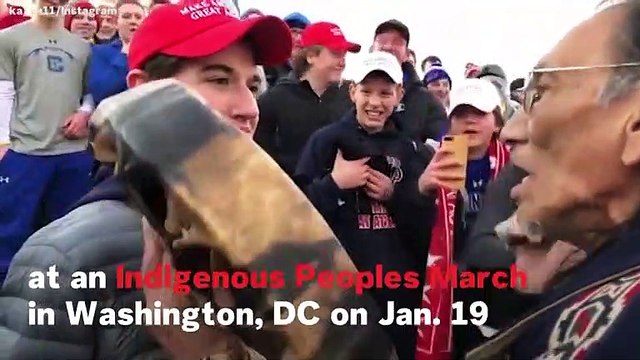 Students In 'MAGA' Hats Mock Native American Elder At Indigenous Peoples March
