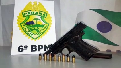 Arma é apreendida pela PM em abordagem no Pioneiros Catarinenses
